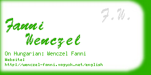 fanni wenczel business card